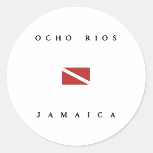 Ocho Rios Jamaica Scuba Dive Flag Classic Round Sticker