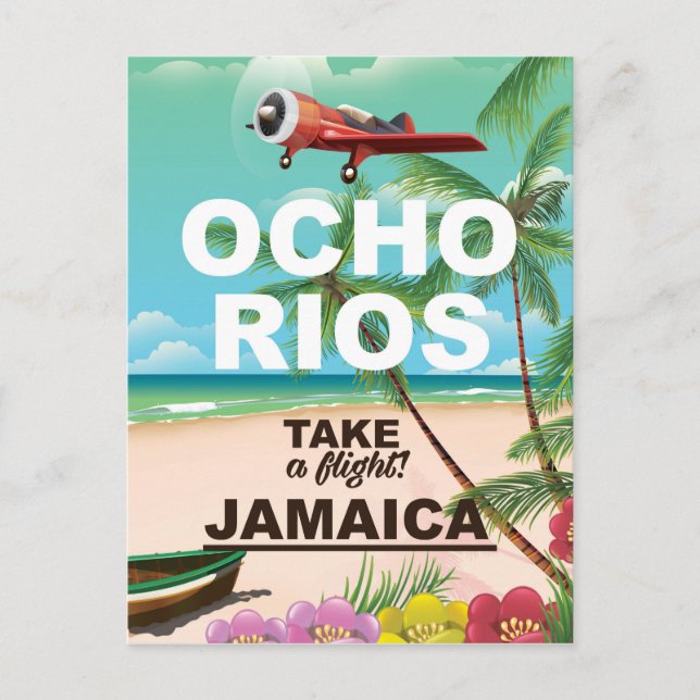 ocho rios jamaica travel poster postcard (Front)