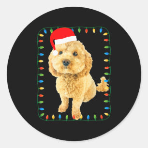 Ochon Puppy Dog Christmas Party Bicho Bichon Odle  Classic Round Sticker
