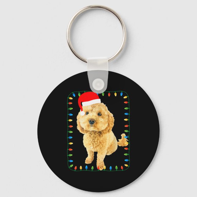 Ochon Puppy Dog Christmas Party Bicho Bichon Odle  Key Ring (Front)
