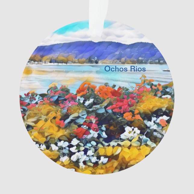 Ochos Rios Neon Pop Art Floral Ornament (Front)