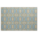 Ochre Beige Teal Blue Eclectic Ethnic Look Fabric