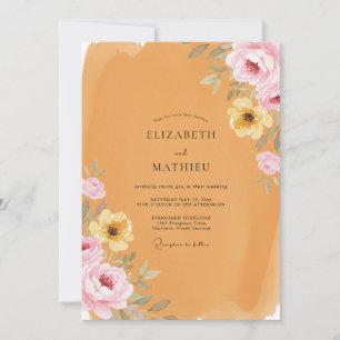 Ochre Blossom Wedding Invitation