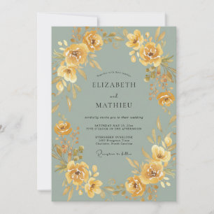 Ochre Botanical Romance Wedding Invitation