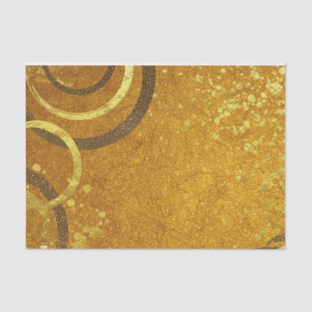 Ochre Brown Gold Glitter Modern Stylish Chic Fancy Tissue Paper (Front)