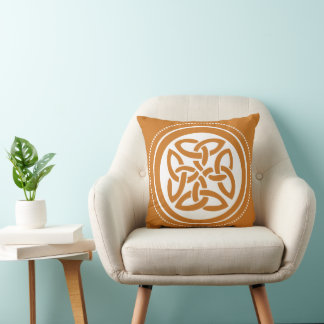 Ochre Celtic Knot Choose Any Custom Colour Pillow