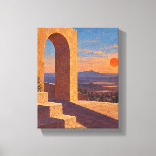 Ochre Desert Arch at Persimmon Sunset Canvas Print