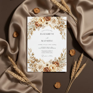 Ochre Earthy Botanical Wedding Invitation