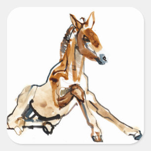 Ochre Foal Square Sticker