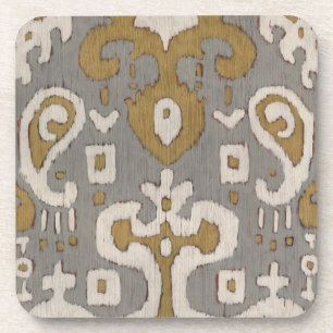 Ochre Ikat I Coaster