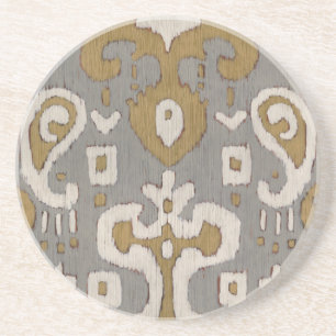 Ochre Ikat I Coaster