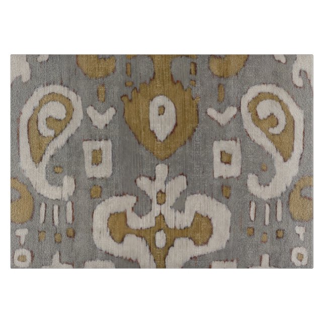 Ochre Ikat I Cutting Board (Front)