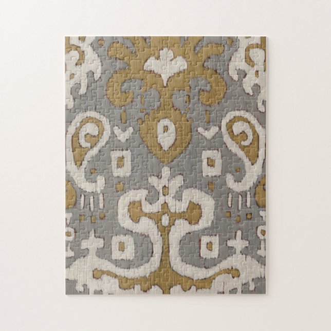 Ochre Ikat I Jigsaw Puzzle (Vertical)