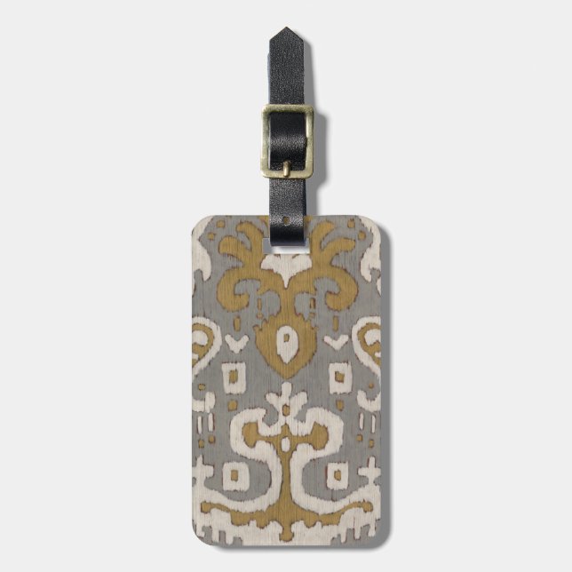 Ochre Ikat I Luggage Tag (Front Vertical)
