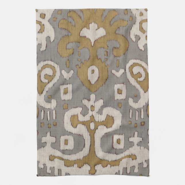 Ochre Ikat I Tea Towel (Vertical)