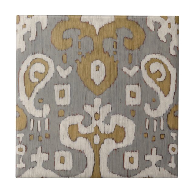Ochre Ikat I Tile (Front)