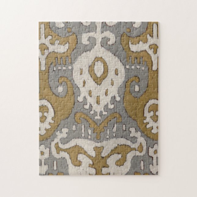 Ochre Ikat II Jigsaw Puzzle (Vertical)