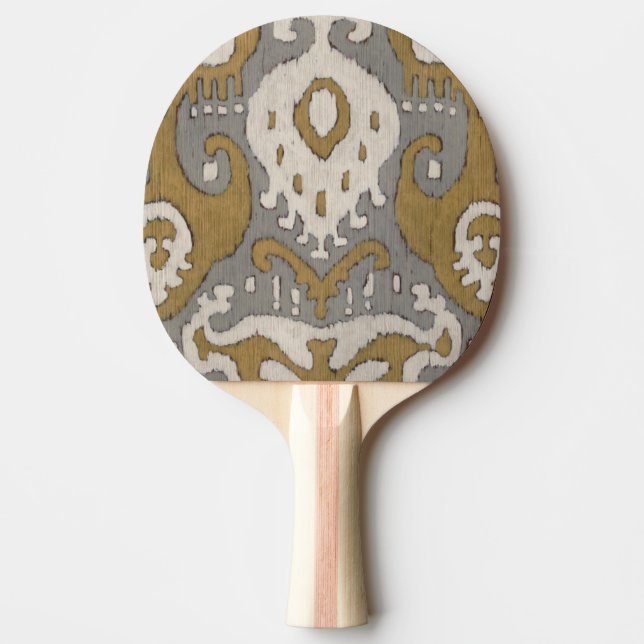 Ochre Ikat II Ping Pong Paddle (Front)