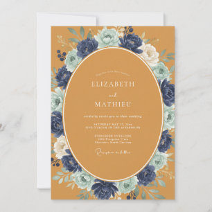 Ochre Moody Autumnal Wedding Invitation