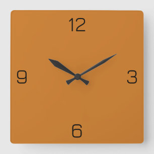 Ochre Orange CC7722 Colour - Add Your Name Option Square Wall Clock