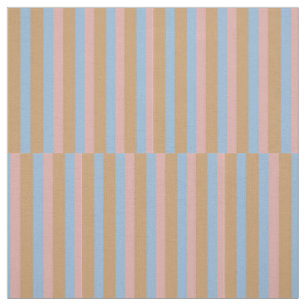 Ochre, Pink & Blue Stripes Fabric