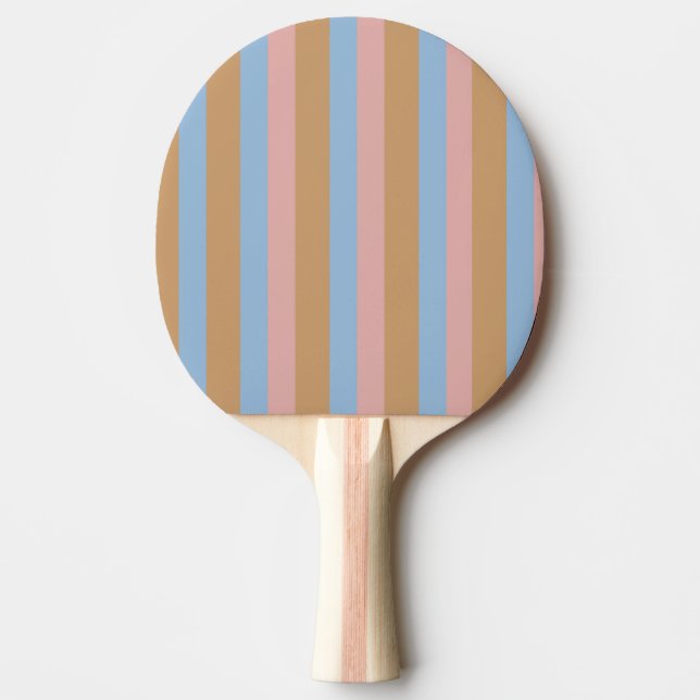 Ochre, Pink & Blue Stripes  Ping Pong Paddle (Front)