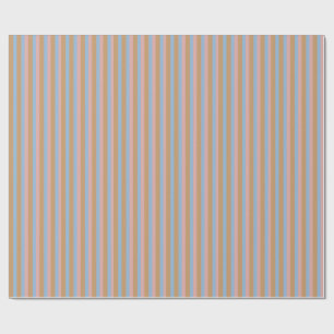 Ochre, Pink & Blue Stripes Wrapping Paper