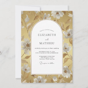 Ochre Refined Vintage Wedding Invitation