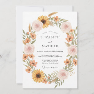 Ochre Rustic Meadow Wedding Invitation