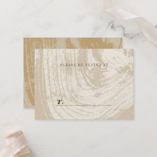 Ochre Rustic Woodgrain Texture Autumn Fall Wedding Place Card