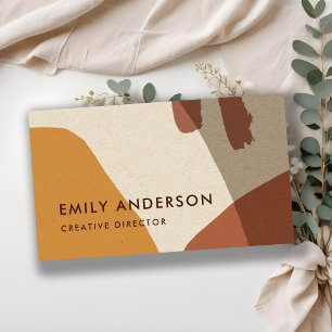 Ochre Terracotta Modern Rustic Abstract Artistic Business Card