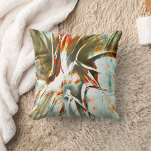 Ochre texture with pixelated kink and scratches cushion