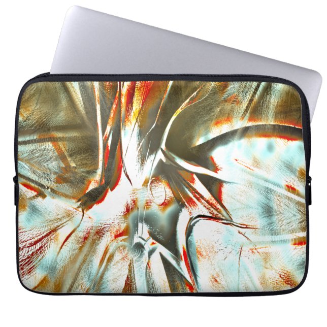 Ochre texture with pixelated kink and scratches th laptop sleeve (Front)