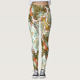 Ochre texture with pixelated kink and scratches th leggings