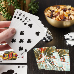 Ochre texture with pixelated kink and scratches th playing cards