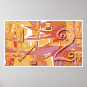 Ochre Two Abstract Art Poster orange