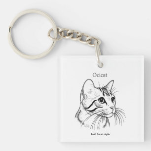 Ocicat Cat Portrait Key Ring