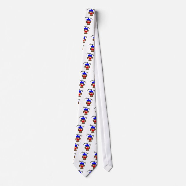 ock Monkey "I THROW POOP" Tie (Front)