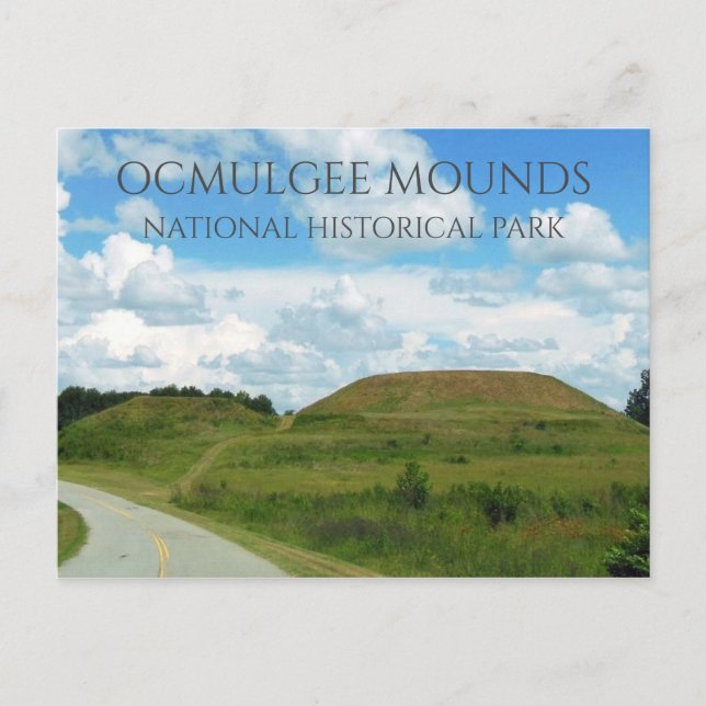Ocmulgee Mounds National Historical Park Mounds Postcard (Front)