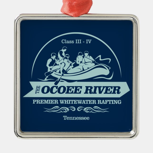 Ocoee River (rafting2) Metal Tree Decoration (Front)