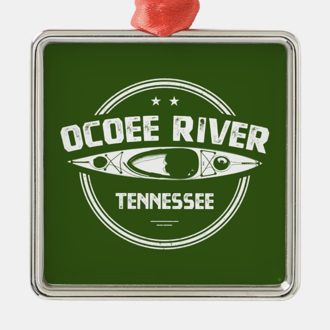 Ocoee River, Tennessee Metal Tree Decoration (Front)