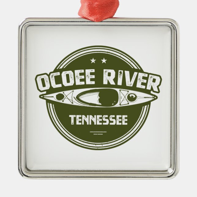 Ocoee River, Tennessee Metal Tree Decoration (Front)