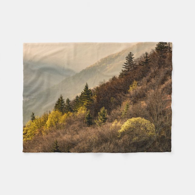 Oconaluftee Valley Overlook | North Carolina Fleece Blanket (Front (Horizontal))