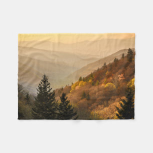 Oconaluftee Valley Overlook   North Carolina Fleece Blanket