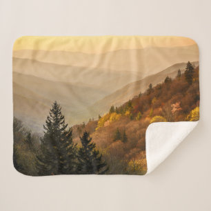 Oconaluftee Valley Overlook   North Carolina Sherpa Blanket
