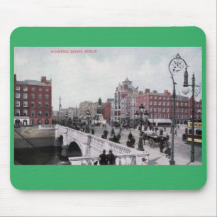 O'Connell Bridge, Dublin, Ireland, Vintage Style M Mouse Mat