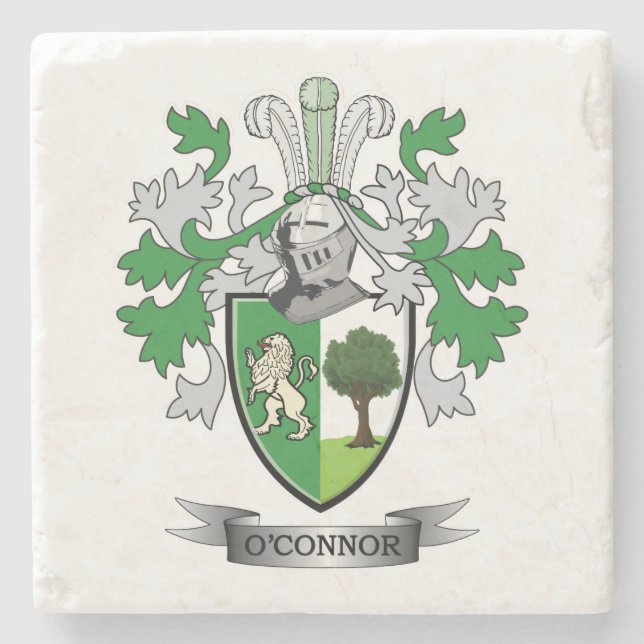 O'Connor Coat of Arms Stone Coaster (Front)