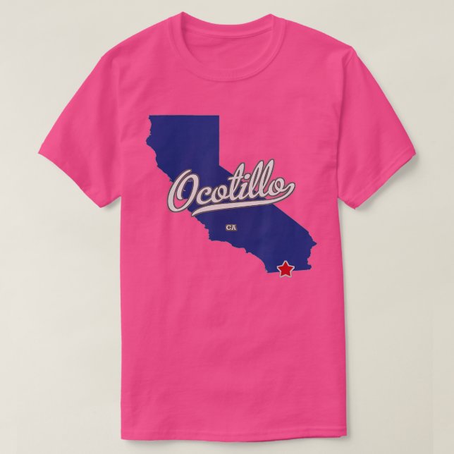 Ocotillo California CA Map  T-Shirt (Design Front)