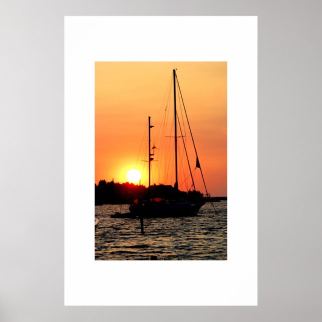 Ocracoke Harbour Sunset Poster (Front)