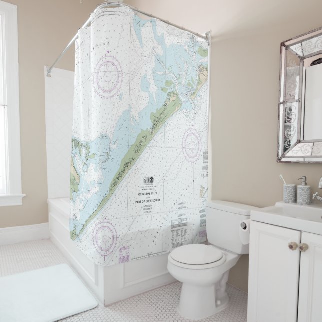Ocracoke Inlet and Part of Core Sound Shower Curtain (In Situ)
